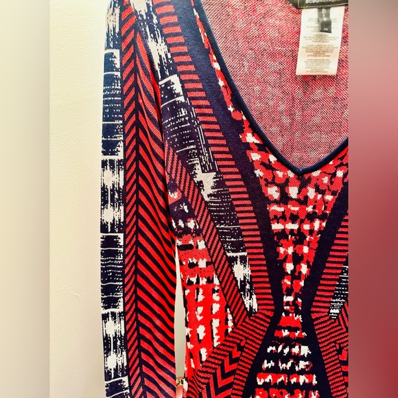 BCBGMAXAZRIA Glynn Silk Blend Bodycon Knit Dress, Multicolor, XS - Picture 4 of 11